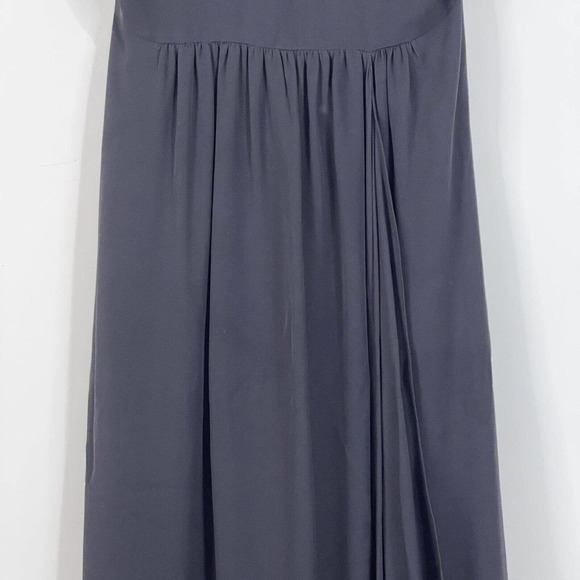 Tibi Silk Beaded Neckline Maxi Dress Size 4 Black Chiffon Ruffle - Picture 5 of 14